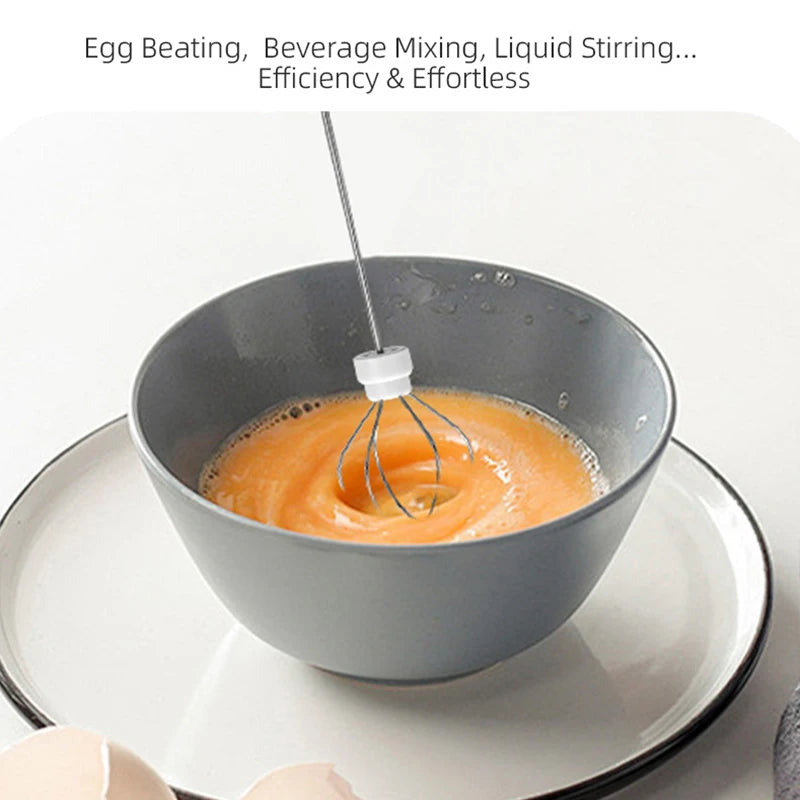 Electric Milk Frother & Coffee Whisk – Handheld Foam Maker for Coffee, Latte & Eggs