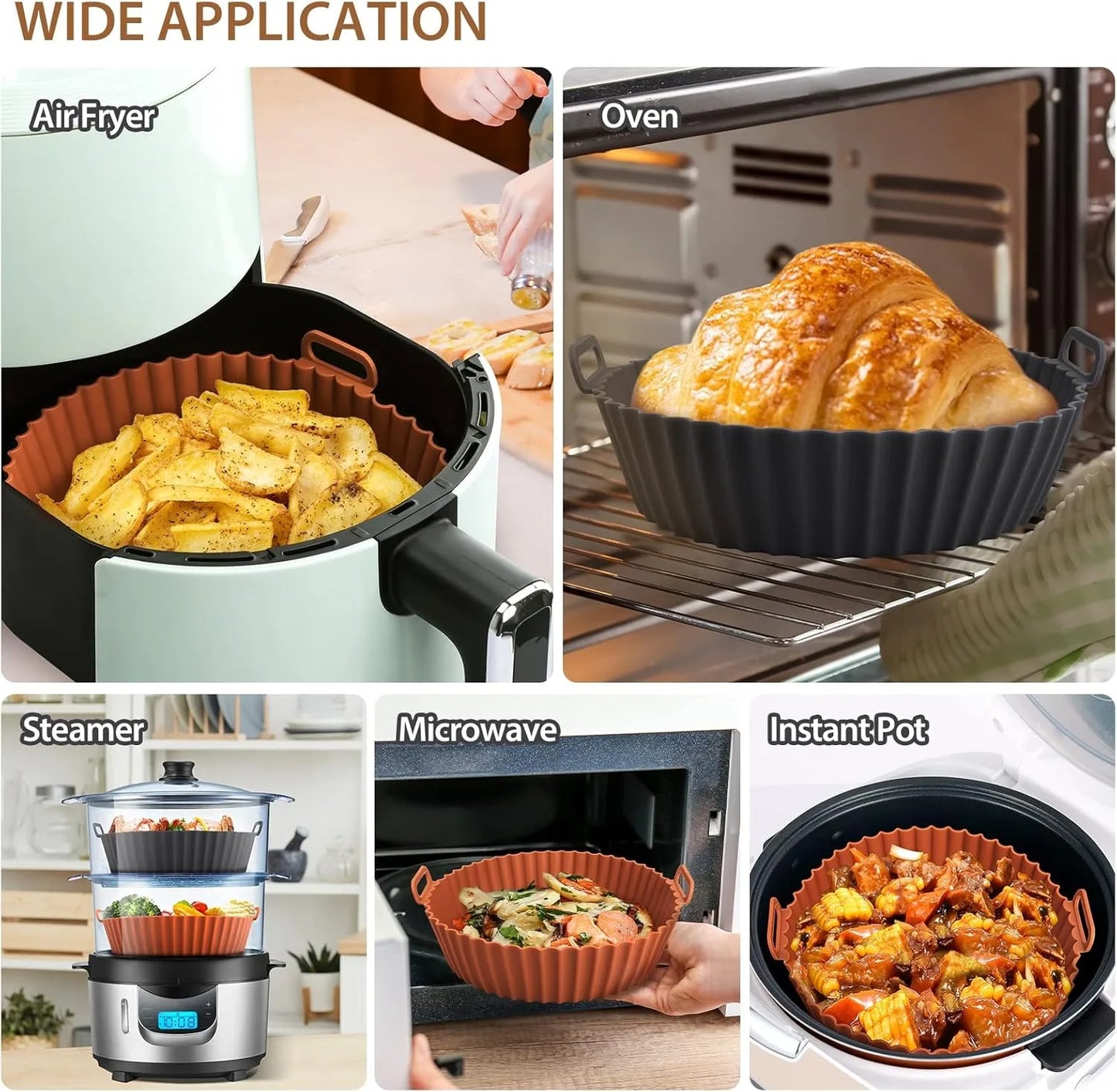 Reusable Silicone Air Fryer Liner – Non-Stick Baking Basket for Air Fryer & Oven