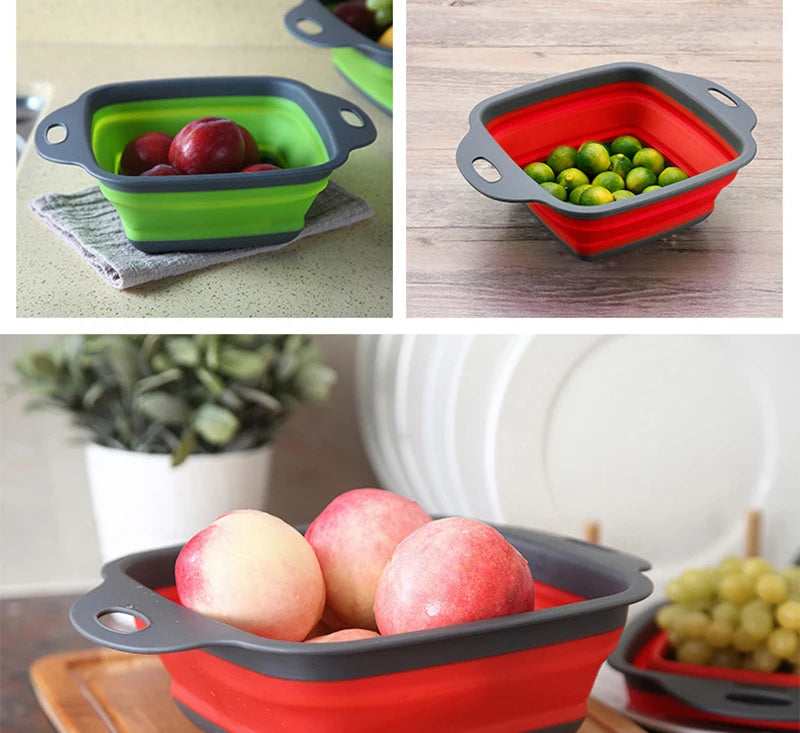 Collapsible Vegetable Washing Basket – Foldable Kitchen Colander & Fruit Strainer