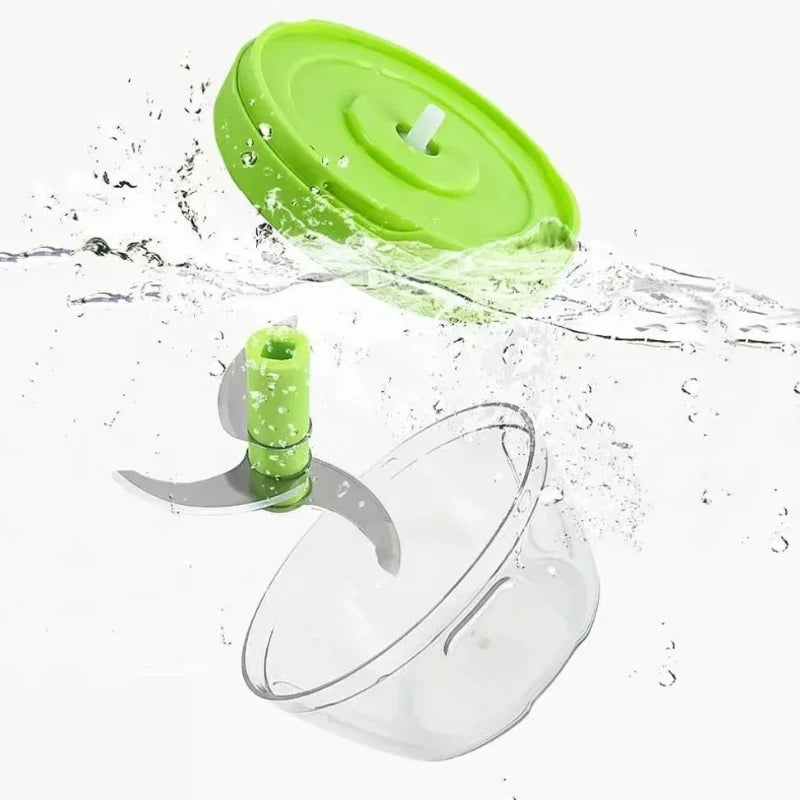 Mini Manual Food Chopper – Portable Garlic Cutter, Vegetable & Meat Mincer with Pull Cord