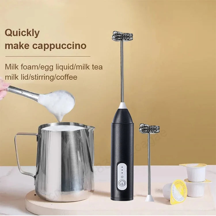 Electric Milk Frother & Coffee Whisk – Handheld Foam Maker for Coffee, Latte & Eggs