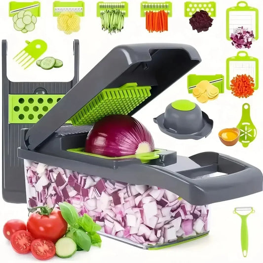 14-in-1 Multifunction Vegetable Chopper – Slicer, Dicer & Food Cutter with Container