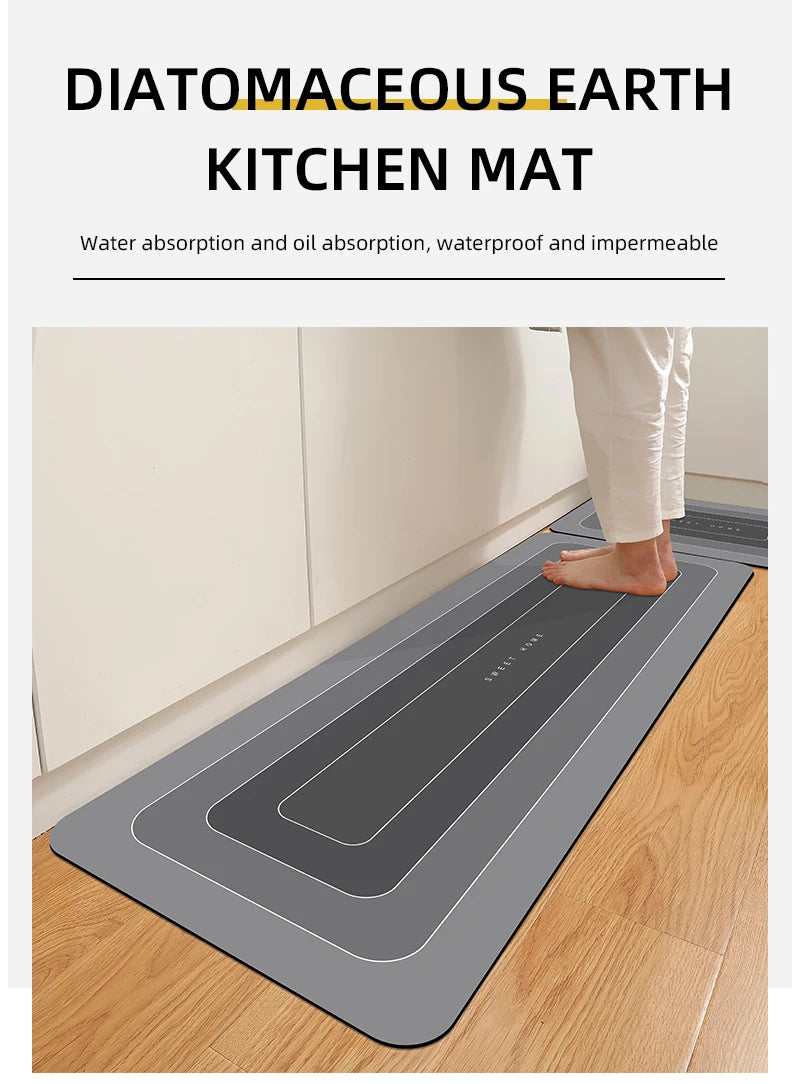 Waterproof Anti-Slip Kitchen Floor Mat – Absorbent Non-Skid Door & Entryway Rug