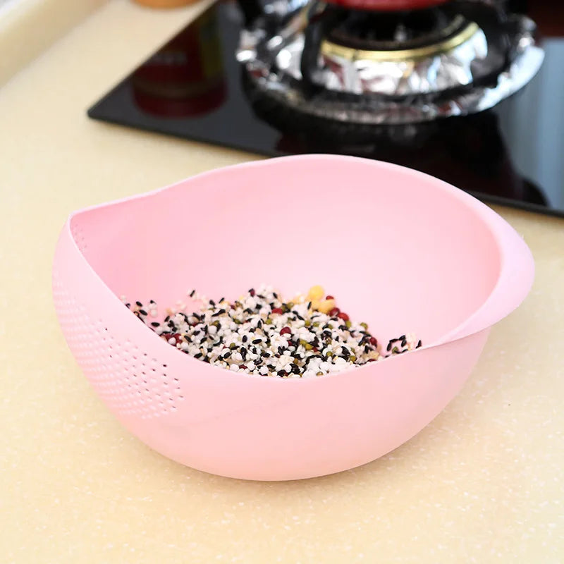 Multi-Function Rice Washer & Drain Basket – Kitchen Colander for Rice, Fruits & Vegetables