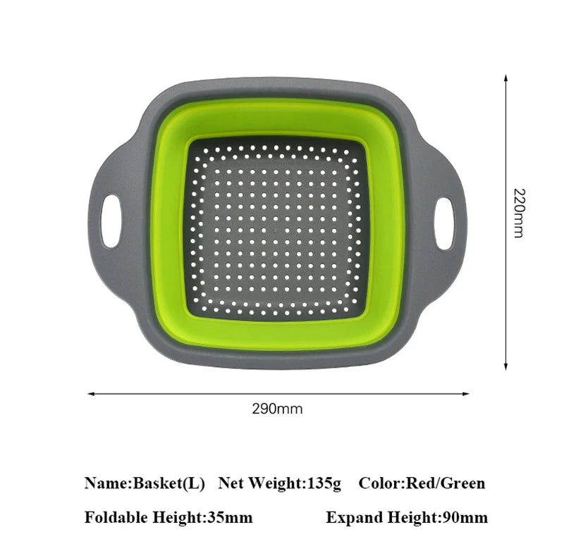 Collapsible Vegetable Washing Basket – Foldable Kitchen Colander & Fruit Strainer
