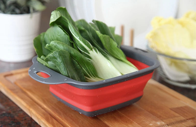 Collapsible Vegetable Washing Basket – Foldable Kitchen Colander & Fruit Strainer