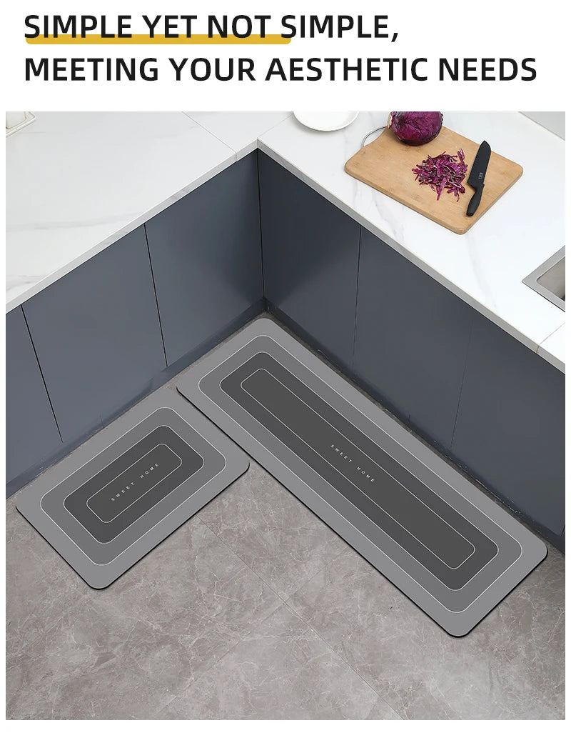 Waterproof Anti-Slip Kitchen Floor Mat – Absorbent Non-Skid Door & Entryway Rug