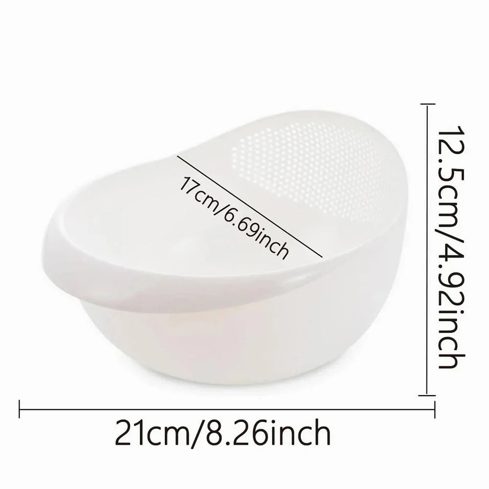 Multi-Function Rice Washer & Drain Basket – Kitchen Colander for Rice, Fruits & Vegetables