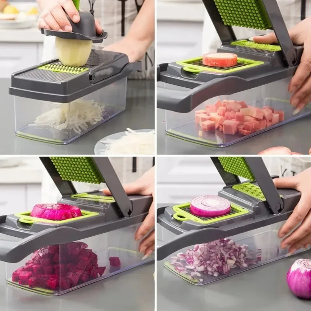 14-in-1 Multifunction Vegetable Chopper – Slicer, Dicer & Food Cutter with Container