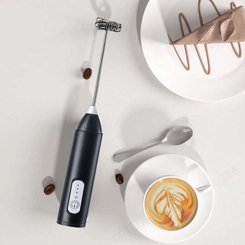 Electric Milk Frother & Coffee Whisk – Handheld Foam Maker for Coffee, Latte & Eggs