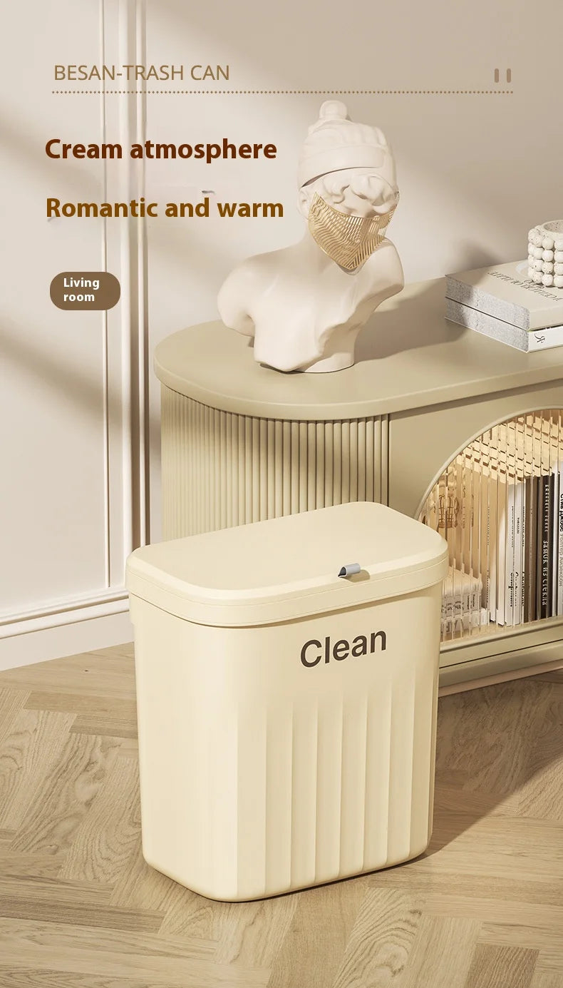 Wall Mounted Kitchen Trash Can with Lid – Hanging Cabinet Garbage Bin (8.5L / 12L)
