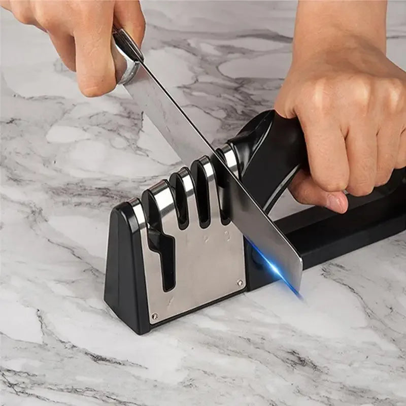 Kitchen Knife Sharpener 4-Stage – Non-Slip Professional Sharpening Tool
