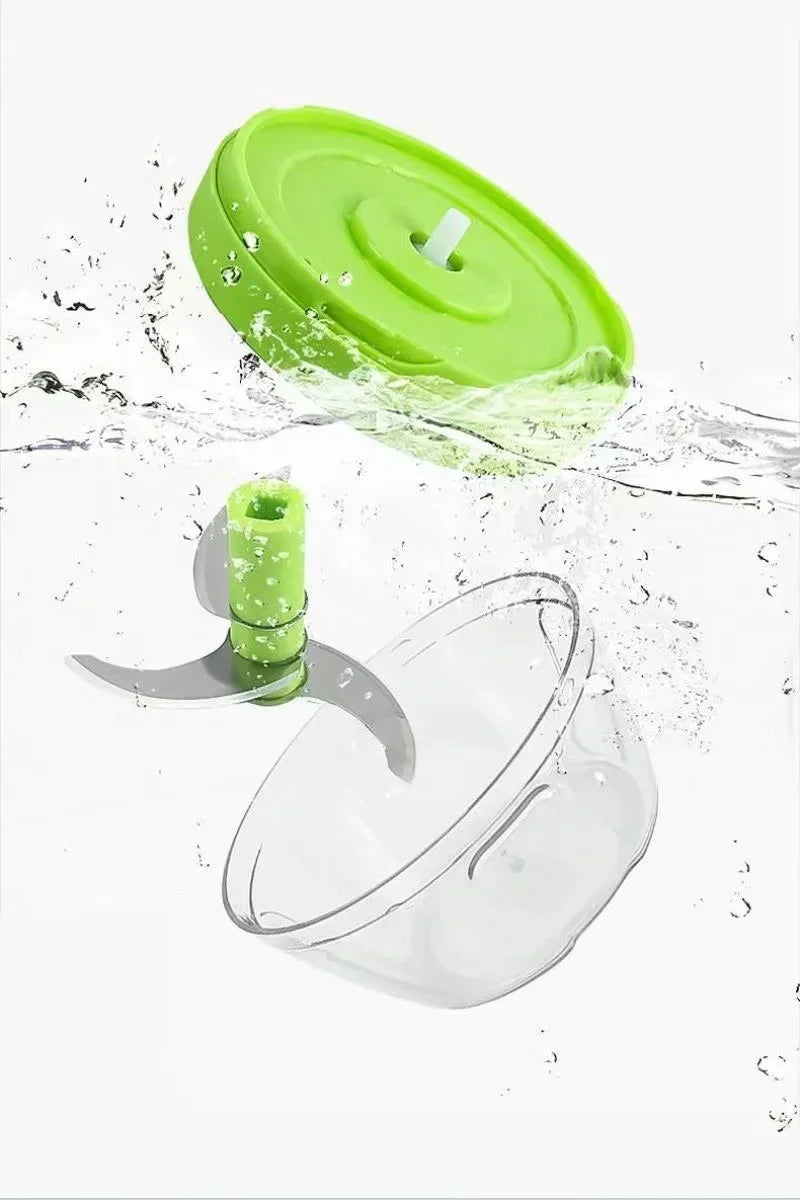 Mini Manual Food Chopper – Portable Garlic Cutter, Vegetable & Meat Mincer with Pull Cord