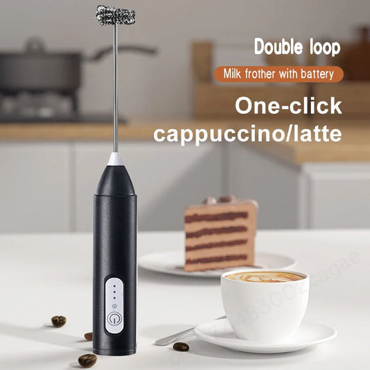 Electric Milk Frother & Coffee Whisk – Handheld Foam Maker for Coffee, Latte & Eggs