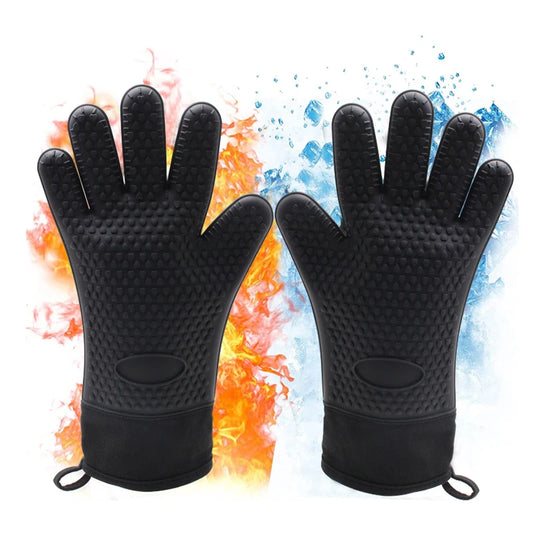 Silicone Oven Gloves Heat Resistant – Non-Slip BBQ & Kitchen Baking Mitts
