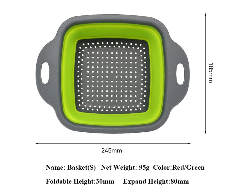 Collapsible Vegetable Washing Basket – Foldable Kitchen Colander & Fruit Strainer