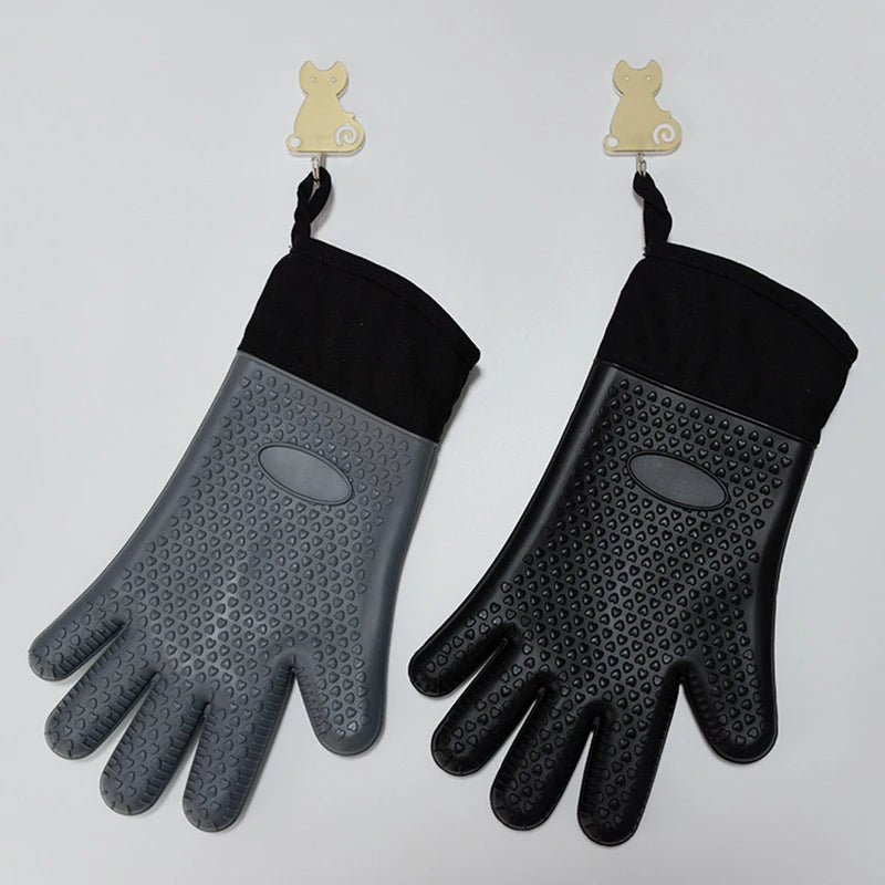 Silicone Oven Gloves Heat Resistant – Non-Slip BBQ & Kitchen Baking Mitts