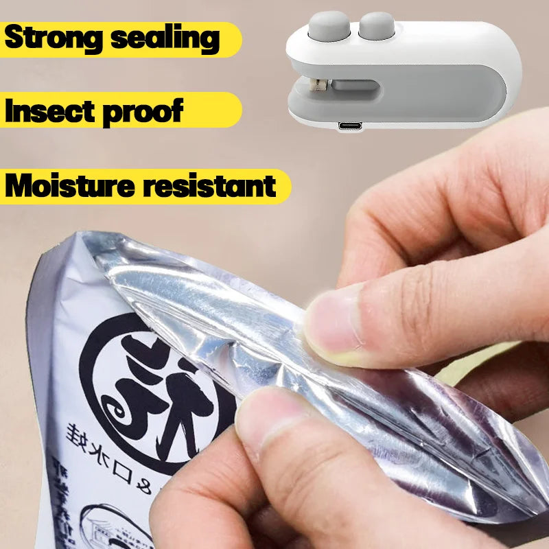 2-in-1 Mini Bag Sealer & Cutter – Rechargeable Heat Sealer for Food Storage Bags