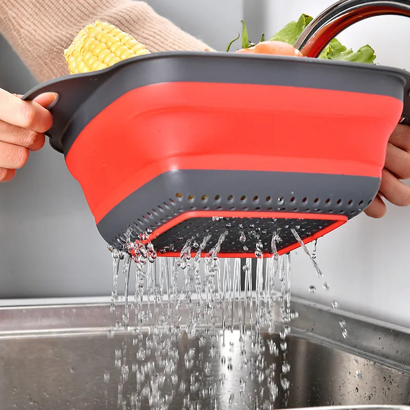 Collapsible Vegetable Washing Basket – Foldable Kitchen Colander & Fruit Strainer