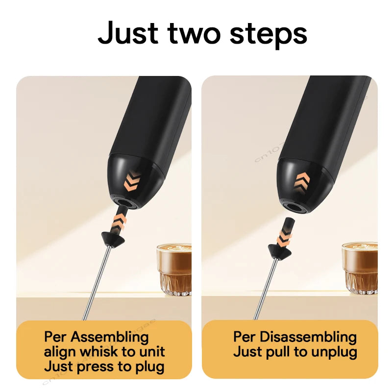 Electric Milk Frother & Coffee Whisk – Handheld Foam Maker for Coffee, Latte & Eggs