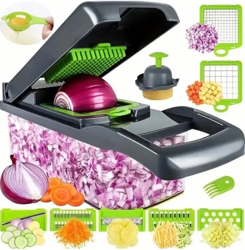 14-in-1 Multifunction Vegetable Chopper – Slicer, Dicer & Food Cutter with Container
