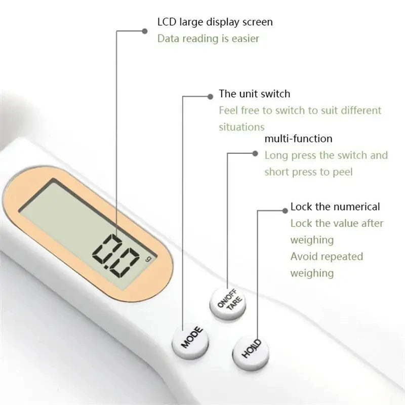 Digital Measuring Spoon Scale – LCD Kitchen Scale for Precise Coffee & Baking Measurements