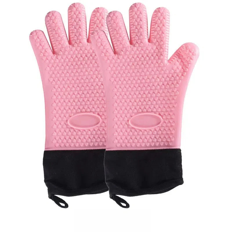 Silicone Oven Gloves Heat Resistant – Non-Slip BBQ & Kitchen Baking Mitts