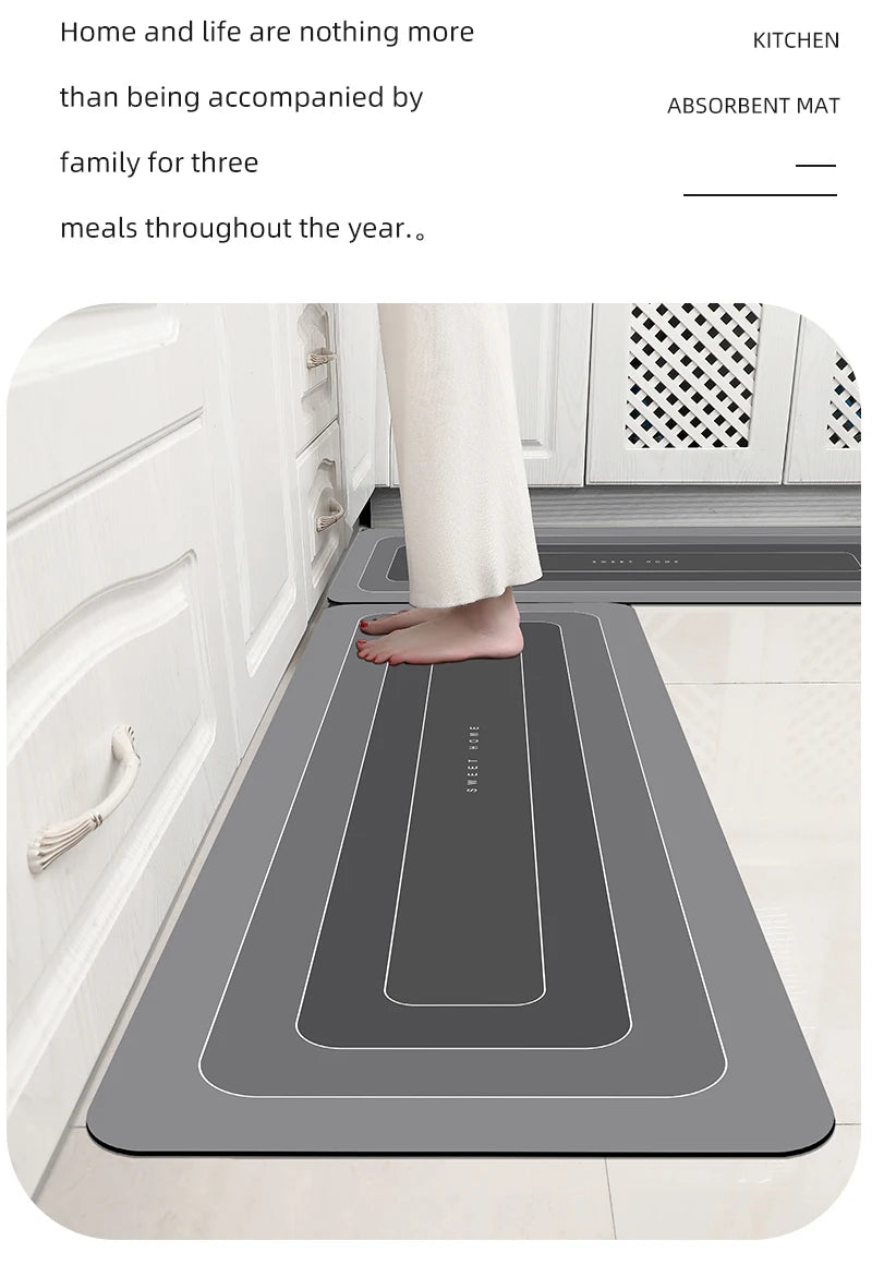 Waterproof Anti-Slip Kitchen Floor Mat – Absorbent Non-Skid Door & Entryway Rug