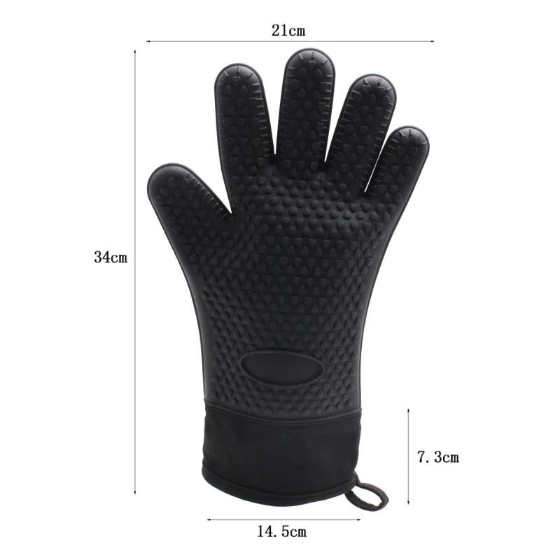 Silicone Oven Gloves Heat Resistant – Non-Slip BBQ & Kitchen Baking Mitts