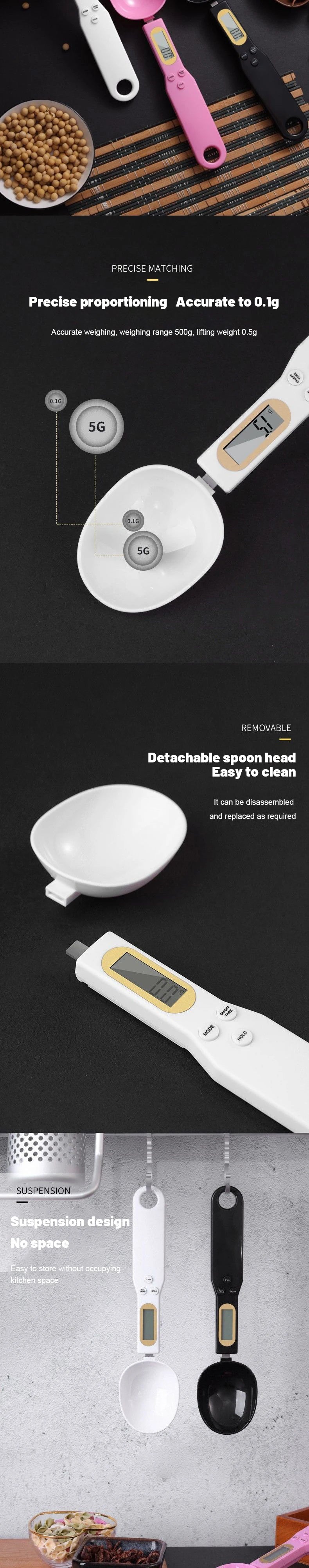 Digital Measuring Spoon Scale – LCD Kitchen Scale for Precise Coffee & Baking Measurements