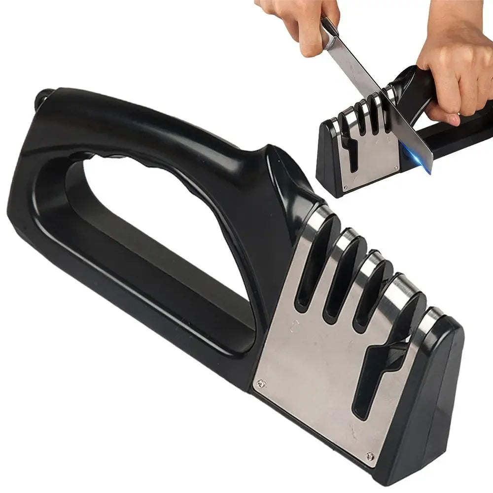 Kitchen Knife Sharpener 4-Stage – Non-Slip Professional Sharpening Tool