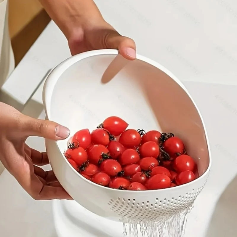 Multi-Function Rice Washer & Drain Basket – Kitchen Colander for Rice, Fruits & Vegetables